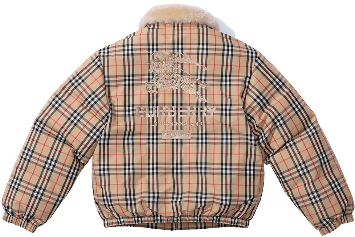 Supreme®/Burberry®Shearling Collar Down Puffer Jacket view 17